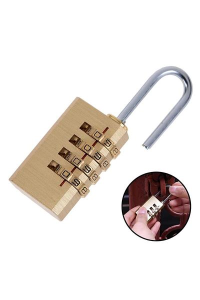 Weather Forecast 23 Mm Padlock - Gold 4 Digit, Resettable Combination Cabinet Luggage Lock Cin534