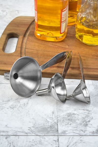 Chavin Steel Oil Soft Drink, Wine Juice Funnel - Cin713 (3 Pieces)