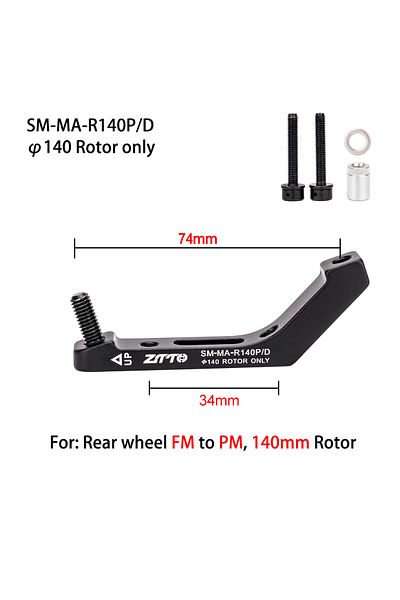 ZTTO R140 ZTTO Gravel Road Bike Brake Adapter Flat Mount 34mm 71mm To Post Mount 74mm 140mm 160mm Rotor B