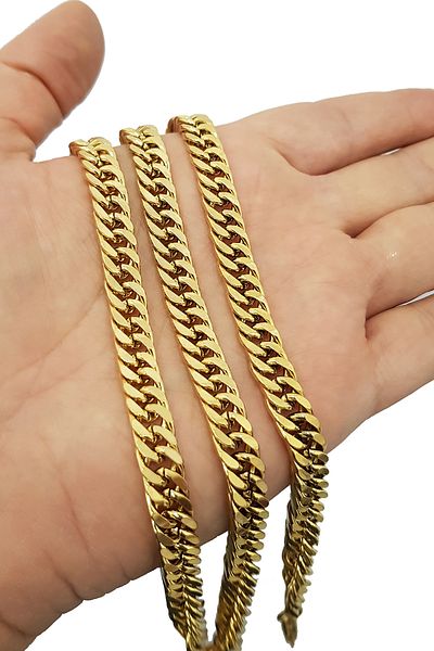 Chavin Men's Steel Chain - Gold 60 Cm, 8 Mm, Gürmet Dm92Sr