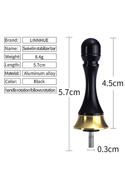 Choice Black Gold 1pc LINNHUE Aluminium Alloy Fishing Reel Balance Handle Stabilizer Lightweight Balance S