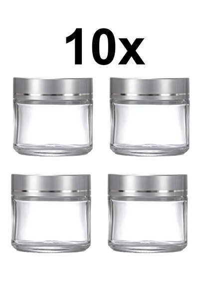 Weather Forecast 10 Adet 50 ml Boş Şeffaf Cam Seyahat Krem ve Organizer Kavan...