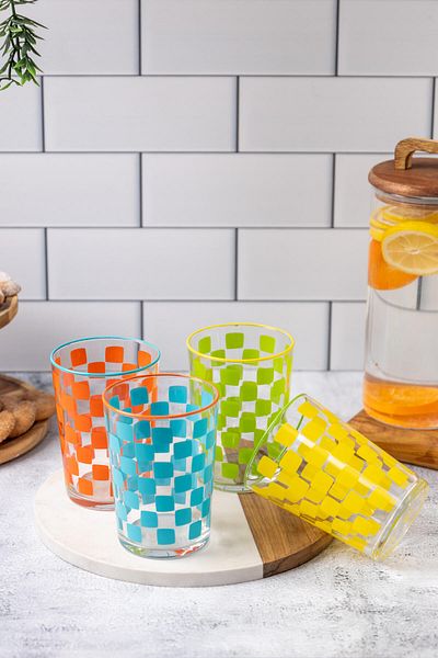 FH finehome Karnaval Set of 4 Soft Drink Glasses 510 Cc