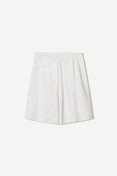 Bershka Plush Bermuda shorts with embroidery