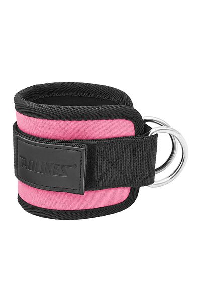 Aolikes 1PCS Rose AOLIKES Adjustable Padded Ankle Wrist Cuffs Padded Straps D-Ring Glute Kickback for Cable
