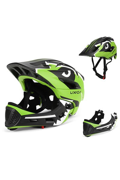 Choice green Kids Detachable Full Face Helmet Children Sports Safety Helmet for Cycling Skateboarding Rolle