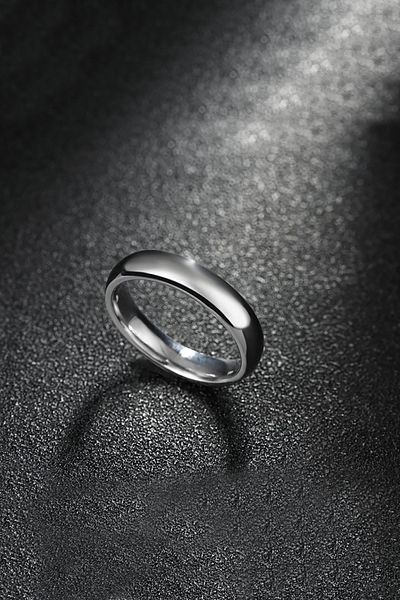Chavin 4 Mm Promise Engagement Gray Women's Men's Steel Ring Eh24by