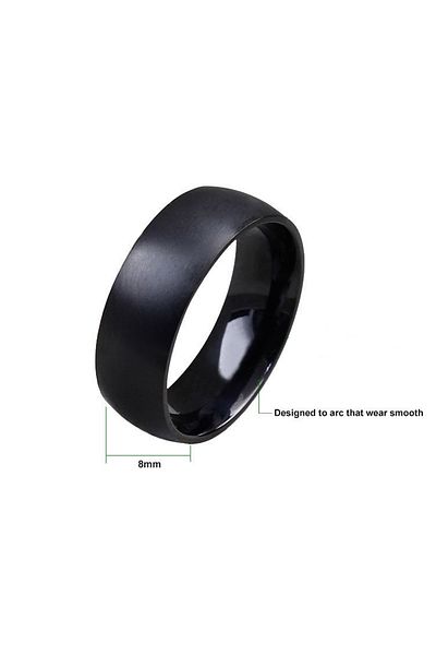 Chavin Men's Steel Wedding Ring - Matte Black, Dg98