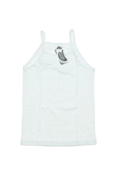 SİERNA Girl's White Combed Cotton Thread Strap Undershirt 6 Pieces Srn-001819