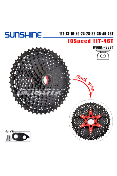 Choice كاسيت 10 سرعات 11-46T أسود من SUNSHINE لدراجات الجبال 8/9/10/11/12 سرع...