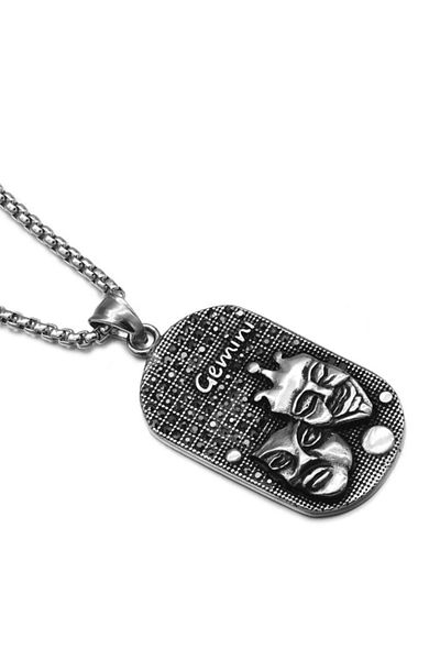 Chavin Zodiac Steel Gemini Ladies-Men's Necklace - Ds61