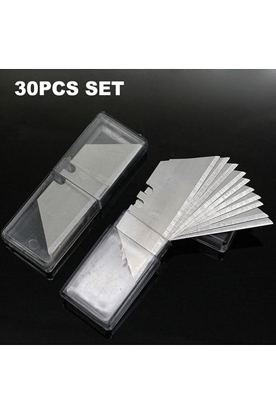 Vibra Tite Silver 30Pcs Set Trapezoidal Blade Replacement Blade Art Craft CutterTool Multifunction Carbon steel