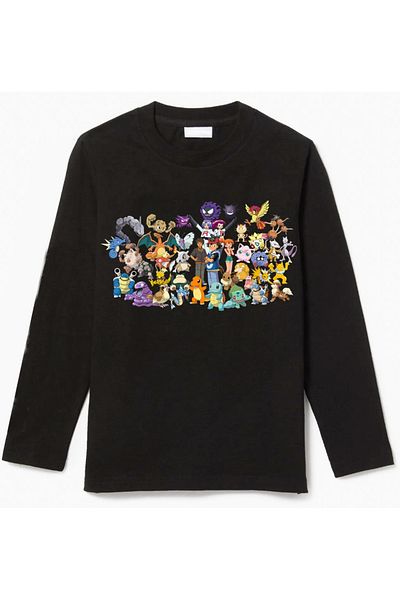 Efendioğlu Design Long-Sleeved Ash and Rocket Team Pokemon All the Characters Efendioğlu Design Custom Children's T-Shirt