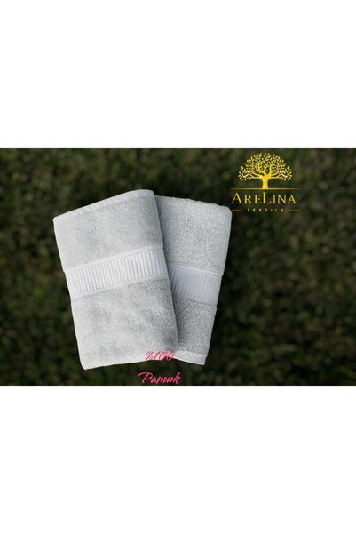 Arelina Textile 100% Cotton Gaia (Grey) 50 X100 2-Piece Towel Set (Hand-Bath Towel)