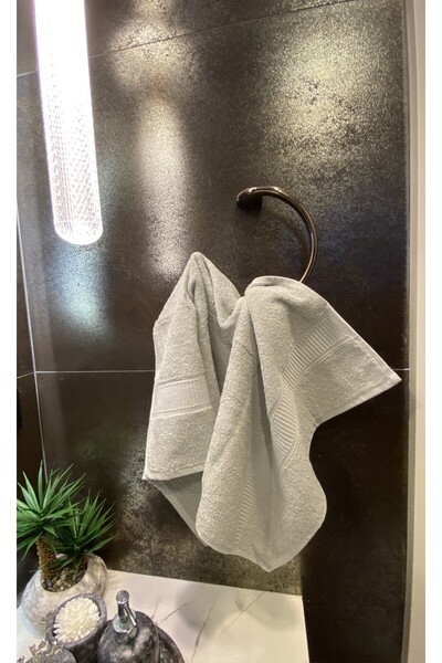 Arelina Textile 100% Cotton Gaia (Grey) 50 X100 2-Piece Towel Set (Hand-Bath Towel)