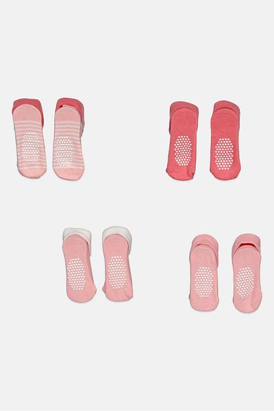 Ellesse Toddler Girl 4 Pair Knitted Gift Set Socks, Pink Combo