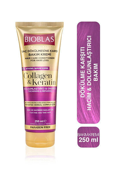 Bioblas Saç Dökülmesine Karşı Bakım Kremi 250ml Collagen&keratin 3'lü