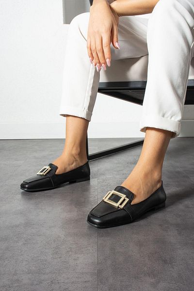 ZENNESHOES Balerini din piele neagră Randy Women