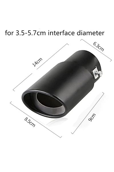 ZZTZZ straight-black Universal Car Auto Exhaust Muffler Tip Stainless Steel Pipe Chrome Trim Modified Car