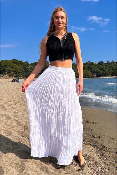 DSB Şile Bezi Long Summer Skirt Lined 100% Cotton 100cm