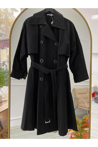 MODA 5848 Geniş Rüzgarlıklı Kuşaklı Trençkot