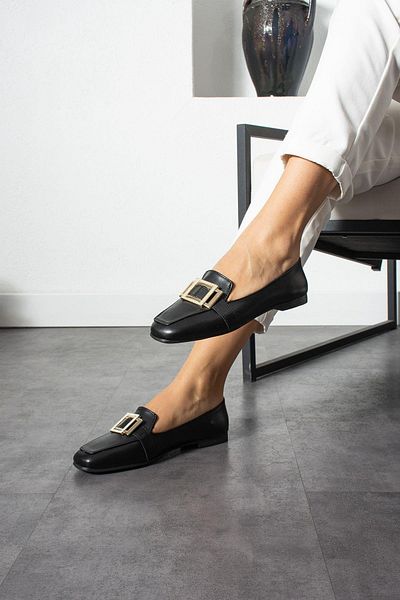 ZENNESHOES Balerini din piele neagră Randy Women