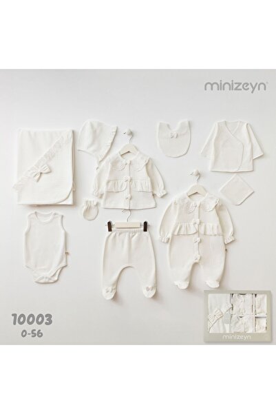 mini zeyn Kurdeleli 10'lu Set Hastane Çıkışı (Yenidoğan) Zıbın Seti 10003