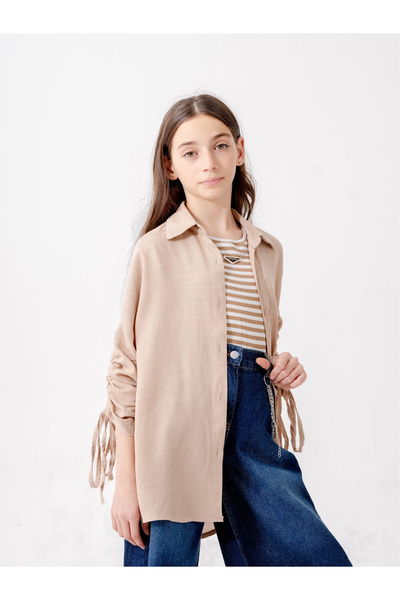 GİYİCEM TEKSTİL Ženska dečja majica sa niskim rukavima T-shirt dupli set 1810