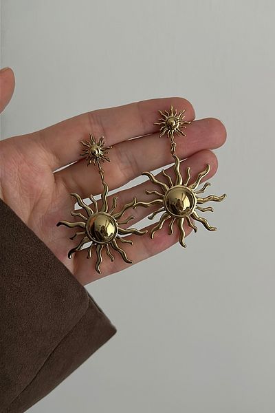 Okko Store Steel Dangle Sun Earrings