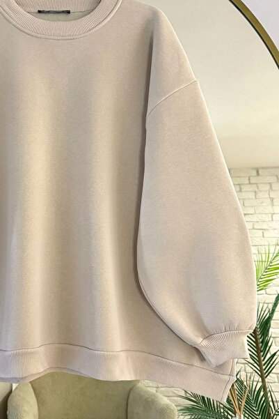 VENTİUP BEJ OVERSIZED SWEATSHIRT