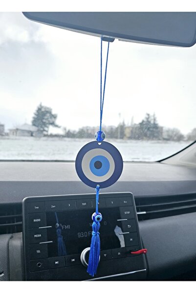 hebmeyy Araç araba dikiz ayna süsü bir taraf nazar boncuğu diğer taraf yol du...