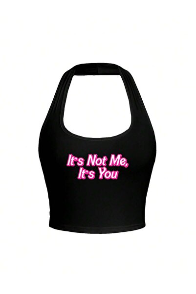 EVIus Γυναικεία Είναι όχι εγώ, είναι εσύ Μπλούζα με στάμπα με δεμένο λαιμό