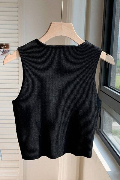 Moibody Women's Bow Detailed Sleeveless Knitwear Crop Cardigan