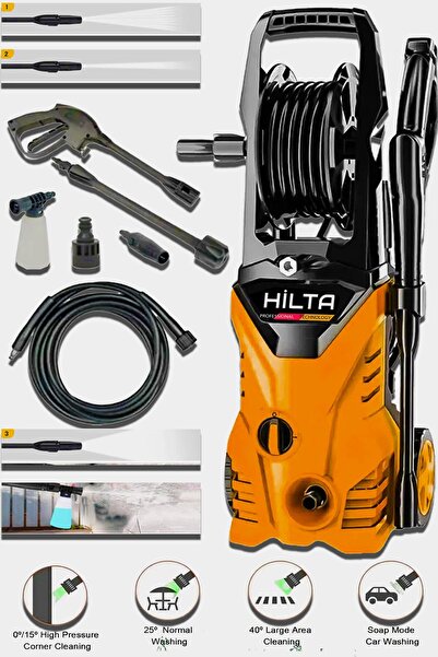 Hilta Power Alman Bakır Sargılı 200 Bar Max Otomatik Soğutmalı Basınçlı Bahçe Oto Araç Havuz Yıkama Makinesi