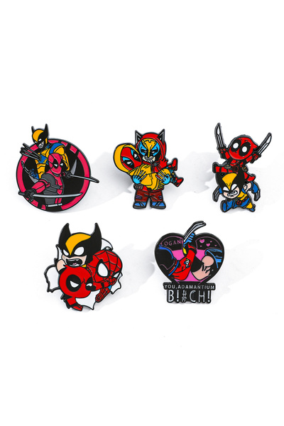 Choice XZ2769 5 قطع دبوس معدني مطلي بالمينا بتصميم ديدبول وولفرين من فيلم Bro...
