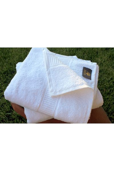 Arelina Textile 100% Cotton Gaia White 50 X100 Set of 2 Towels (Hand-Bath Towel)