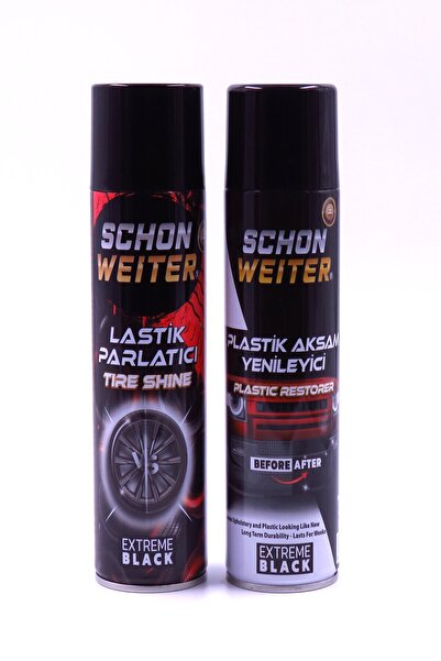 SCHON WEITER Araç Plastik Aksam Yenileyici 500ml, Lastik Parlatıcı 500ml, 2'l...