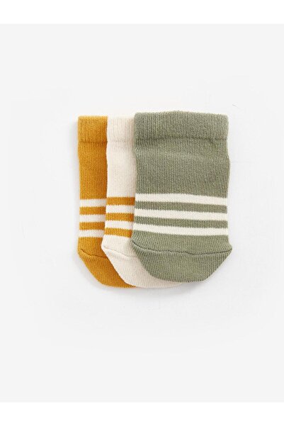 LC Waikiki Striped Baby Boy Booties Socks 3-Piece (S4)