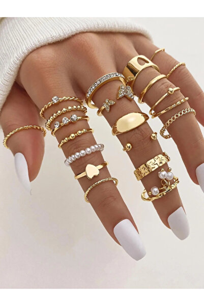 Choice AYA5645601 23 Pcs Vintage Heart Butterfly Rings Set For Women Fashion ...