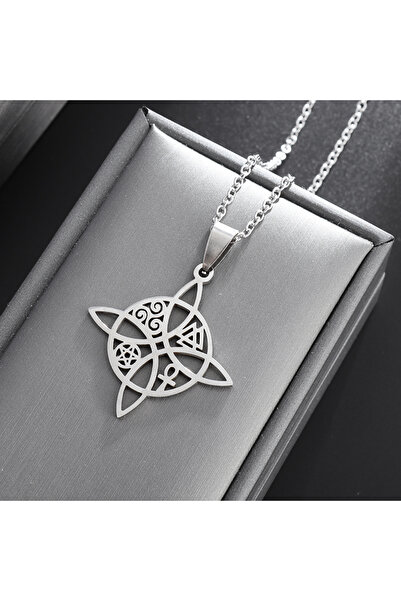 Choice AL20278-سلسلة مفاتيح فضية من الفولاذ المقاوم للصدأ على شكل عقدة سلتيك ...