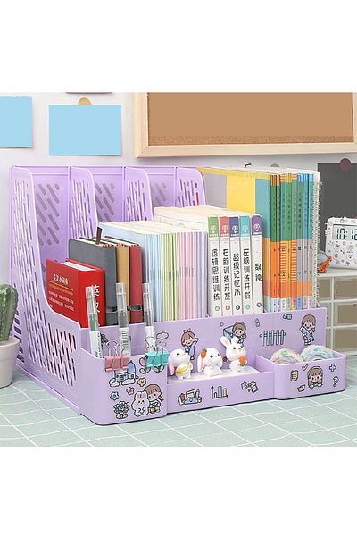 Choice 4 bars pen container Multi-color file rack folder storage box desktop file box multi-functional file