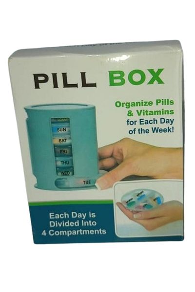 Generic Pill Organizer Box 7 Individual Boxes & 4 Daily Compartments