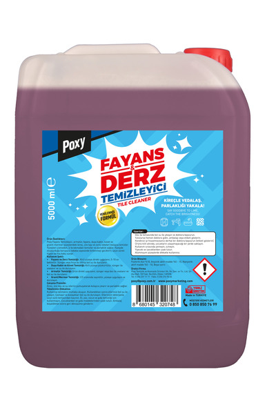 Poxy Fayans Derz Temizleyici 5 Lt Kalıplaşmış Kurumuş Kireç Lekelerinde Duşak...