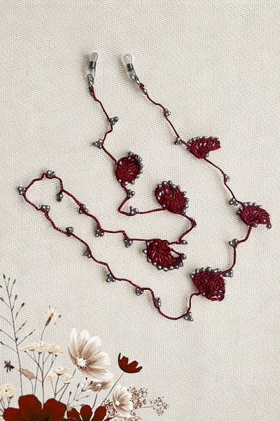 nftart.design Handmade Glasses Rope Strap with Needlework and Bead Detail