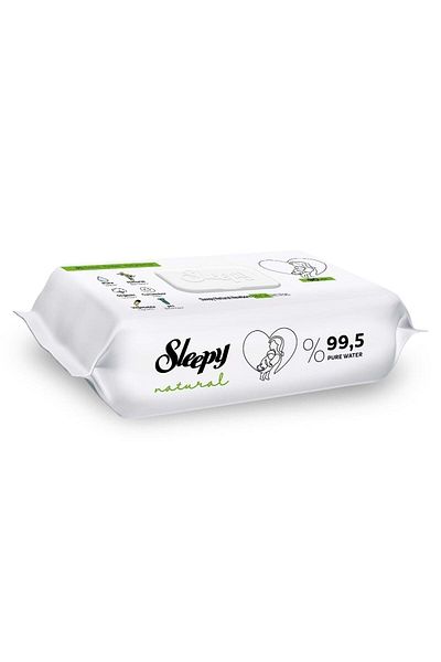 Sleepy Wet Towel Wipes 90 Sheets Natural Newborn Plastic Covered Single Pk