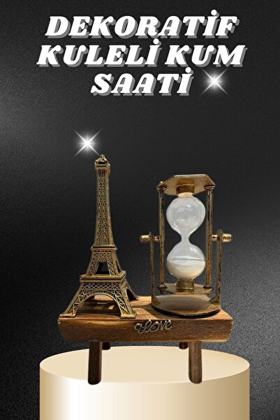 Marsilyan Masa Biblosu Dekoratif Süs Kum Saati Eyfel Kulesi Hediyelik Kum Saa...