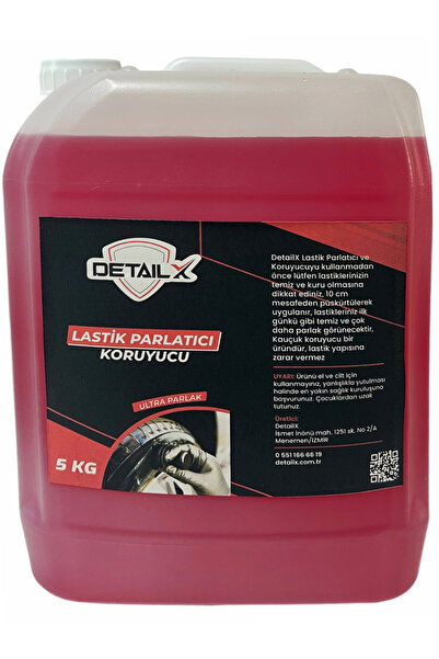 DetailX Lastik Parlatıcı Islak Siyah 5 KG Ultra Parlak Premium Kalite Temiz H...