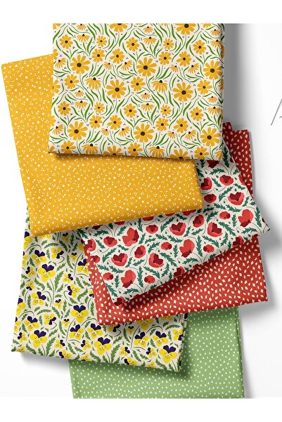 FabricMarket 6 bucăți 50x50 cm bumbac 100% set de țesături patchwork – pentru...