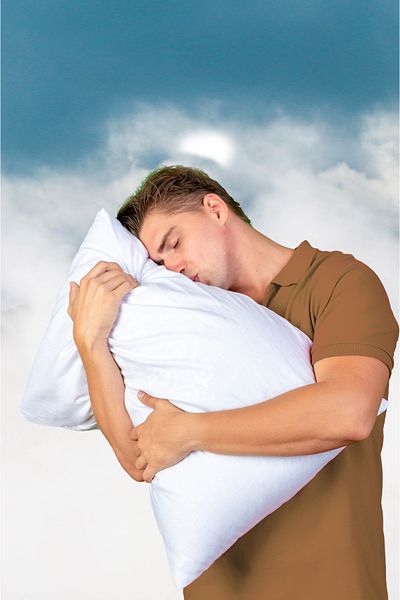 Art Comfort 1000g Low Profile Hotel Pillow with Super Soft Microfiber Filling and Neck Support