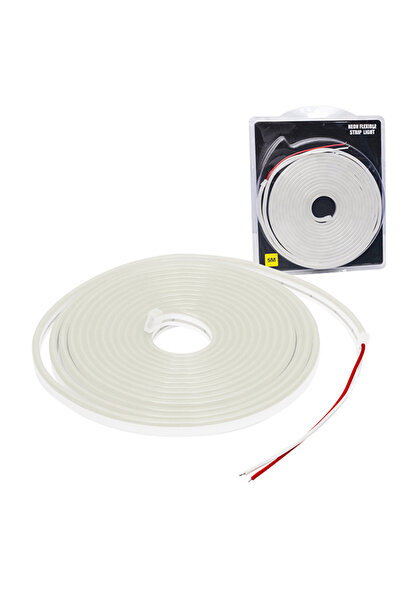 Powermaster PM-19652 Silikon Kaplamalı 12 Volt 5 Metre Beyaz Neon Led Şerit A...